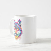 Holi Wolf Aquarell Tasse - Blau Koffiemok (Voorkant links)