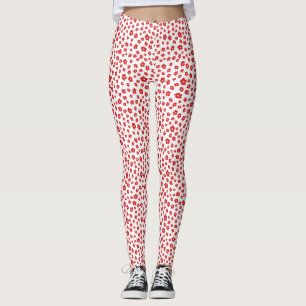 Holiay Christmas Red Hibiscus Flowers Flor Leggings