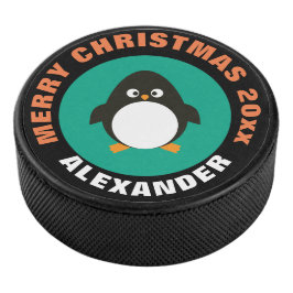 Holicay Ice Hockey Puck / kerstpinguïn Design