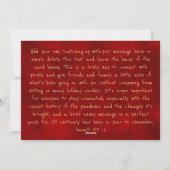 HOLIDAAGBERICHTSKAART | Red Gold Faux Foil-script Feestdagenkaart (Achterkant)