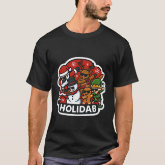 Holidab Dance Merry Christmas Teen Boys Kids Santa T-shirt