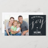 HOLIDAIR PHOTOCARD gestript glittertype, zwart Feestdagenkaart (Voorkant / Achterkant)