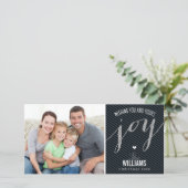 HOLIDAIR PHOTOCARD gestript glittertype, zwart Feestdagenkaart (Staand voorkant)