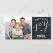 HOLIDAIR PHOTOCARD gestript glittertype, zwart Feestdagenkaart (Voorkant)