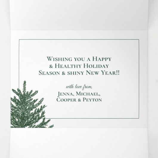 HOLIDAIRE FOTO-KAART | Kerstbomen Drieluik Wenskaart (Binnenkant midden)