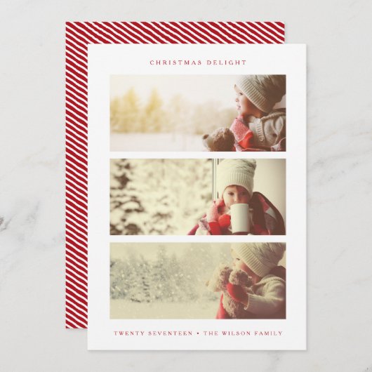 HOLIDAIRE FOTO-KAART | Moderne minimale rode kerst Feestdagenkaart (Voorkant / Achterkant)