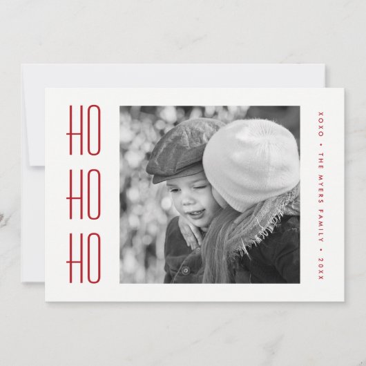 HOLIDAIRE FOTOKAART | Eenvoudige Rode Kerstmis tot Feestdagenkaart (Voorkant)