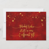 HOLIDAIRE HAIKU-KAART| Red Gold Foil Script Fundin Feestdagenkaart (Voorkant)