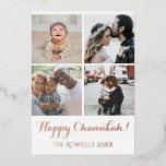 Holiday 4 Foto's Happy Chanukah Family White Folie Folie Feestdagenkaart<br><div class="desc">Snelle en gemakkelijke vakantiekaart om familie en vrienden te sturen tijdens het vakantieseizoen.</div>