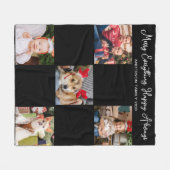 Holiday 5 Foto Collage Persoonlijke Groene Pset Fleece Deken (Voorkant (Horizontaal))