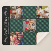 Holiday 5 Foto Collage Persoonlijke Groene Pset Sherpa Deken (Voorkant (horizontaal))