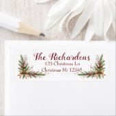 Holiday Address Label with Pine Branches and Bow (Insitu)