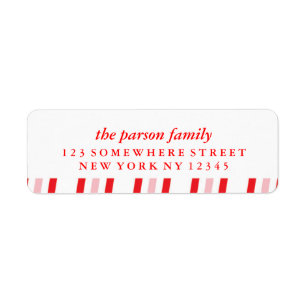 Holiday Adres Label Candy Cane 4