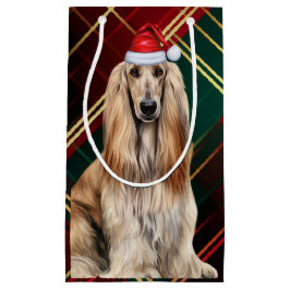 Holiday Afghan Hound Dog Holiday Plaid Christmas Klein Cadeauzakje