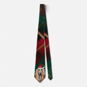 Holiday Afghan Hound Dog Red Plaid Christmas Stropdas (Voorkant)