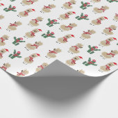 Holiday Alpaca Santa Claus Pattern Cadeaupapier (Hoek)