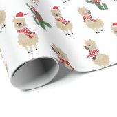 Holiday Alpaca Santa Claus Pattern Cadeaupapier (Rol Hoek)