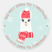 Holiday Alpaca - Voeg uw eigen tekst kerstmis toe Ronde Sticker (Voorkant)