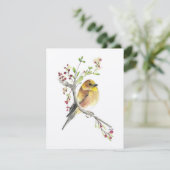 Holiday American Goldfinch Bird Feestdagenkaart (Staand voorkant)