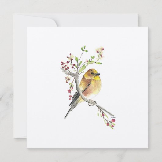Holiday American Goldfinch Bird Feestdagenkaart (Voorkant)
