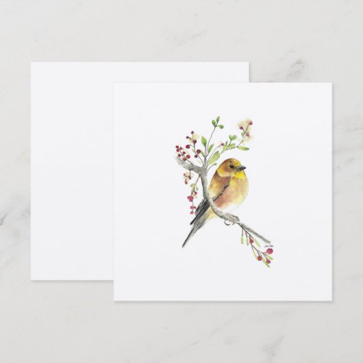 Holiday American Goldfinch Bird Feestdagenkaart (Voorkant / Achterkant)