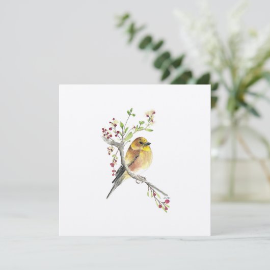 Holiday American Goldfinch Bird Feestdagenkaart (Staand voorkant)