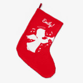 Holiday Angel Belling Trumpet Name  Grote Kerstsok (Voorkant (Hangend))