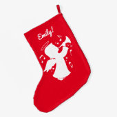 Holiday Angel Belling Trumpet Name  Grote Kerstsok (Achterkant (Hangend))