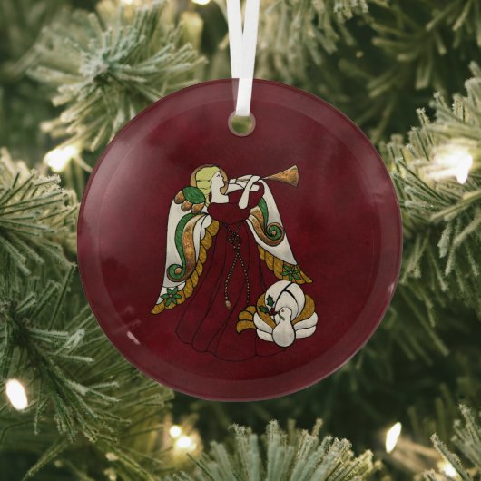 Holiday Angel Glas Ornament (Insitu)