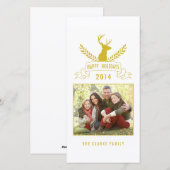 Holiday Antlers | Vakantiefotokaart Feestdagenkaart (Voorkant / Achterkant)