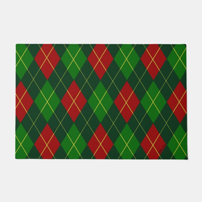 Holiday Argyle Doormat Deurmat (Voorkant)