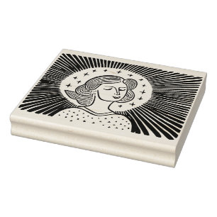 Holiday aura lino-cut sterren rubberstempel