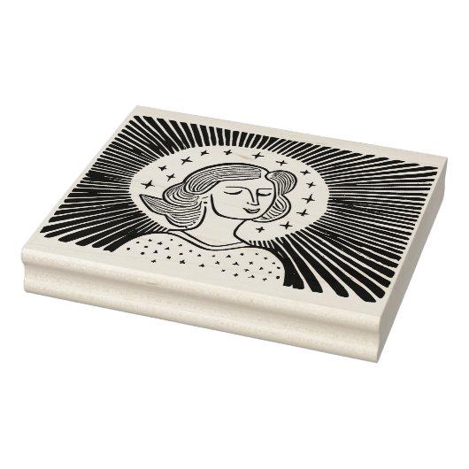 Holiday aura lino-cut sterren rubberstempel (Stempel)