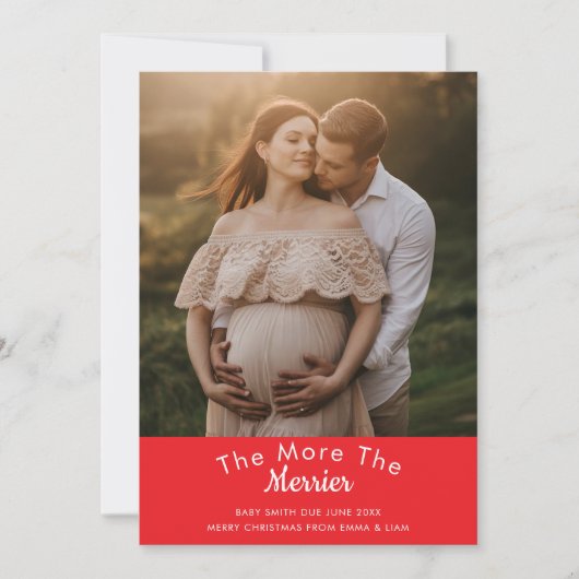 Holiday Baby Announcement | Winter Pregnancy Revea Feestdagenkaart (Voorkant)