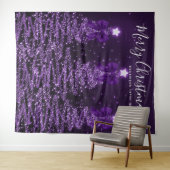 Holiday Backdrop Purple Christmas Trees Bows Wandkleed (In Situ (horizontaal))