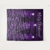 Holiday Backdrop Purple Christmas Trees Bows Wandkleed (Voorkant (horizontaal))