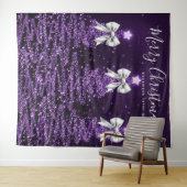 Holiday Backdrop Purple Christmas Trees Silver  Wandkleed (In Situ (horizontaal))