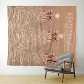 Holiday Backdrop Rose Gold Christmas Trees Bows Wandkleed (In Situ (horizontaal))