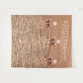 Holiday Backdrop Rose Gold Christmas Trees Bows Wandkleed (Voorkant (horizontaal))