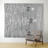 Holiday Backdrop Silver Christmas Trees w/ Bows Wandkleed (In Situ (horizontaal))
