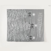 Holiday Backdrop Silver Christmas Trees w/ Bows Wandkleed (Voorkant (horizontaal))