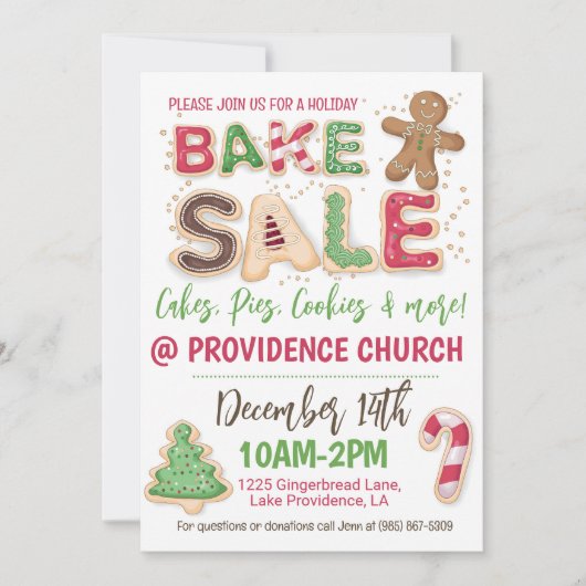 Holiday Bake Sale Flyer Kaart (Voorkant)