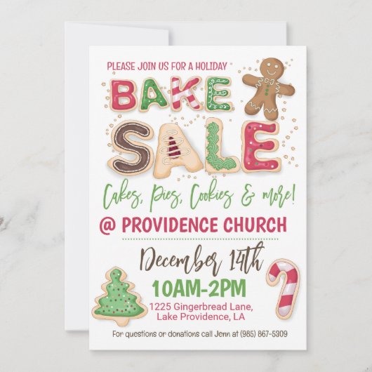 Holiday Bake Sale Flyer Kaart (Voorkant)