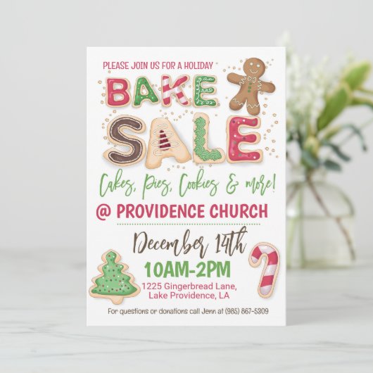 Holiday Bake Sale Flyer Kaart (Staand voorkant)