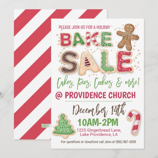 Holiday Bake Sale Flyer Kaart (Voorkant / Achterkant)