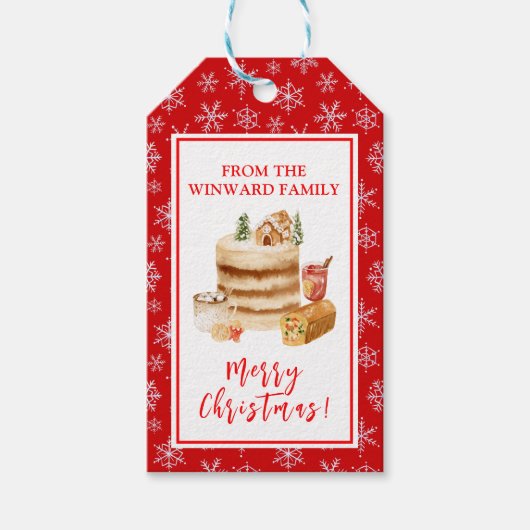 Holiday Baking Christmas Cake Cadeaulabel (Voorkant)