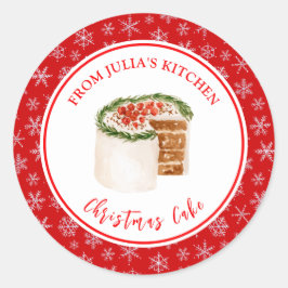 Holiday Baking Christmas Cake Ronde Sticker