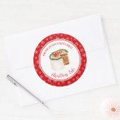 Holiday Baking Christmas Cake Ronde Sticker (Envelop)