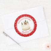 Holiday Baking Christmas Cake Ronde Sticker (Envelop)