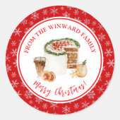 Holiday Baking Christmas Cake Ronde Sticker (Voorkant)